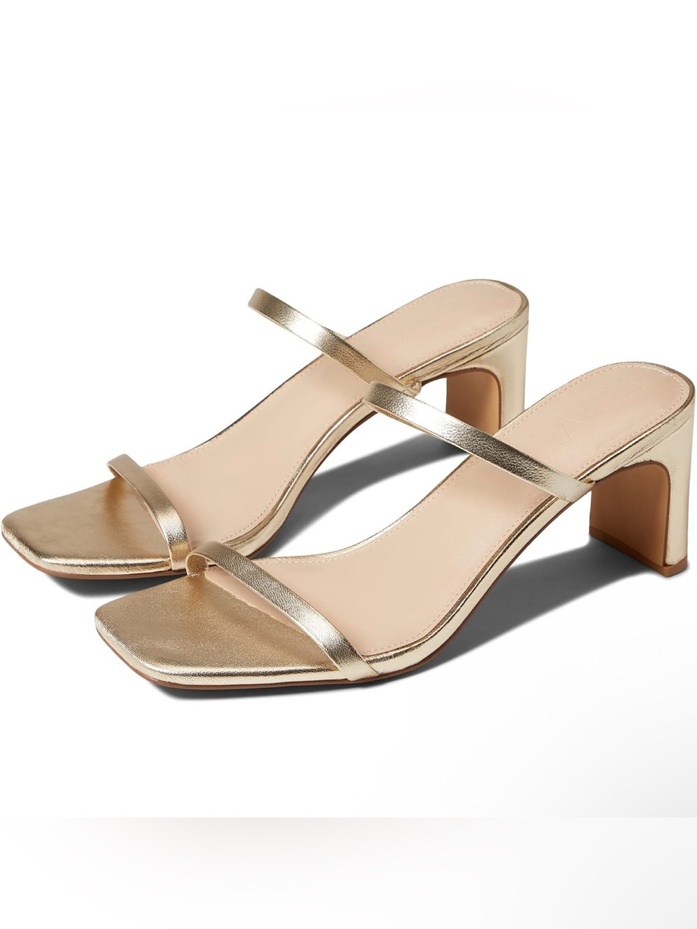 Faryl by Farylrobin Analisa Sandals Womens US 13 In Gold Leather Block Heel New